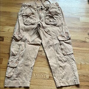 Free People orange Cargo Pants with Multiple Pockets